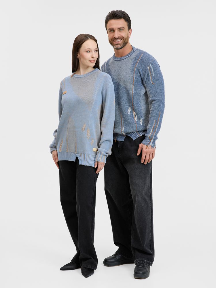 Джемпер Denim свободного силуэта на заказ, полушерсть, размер L